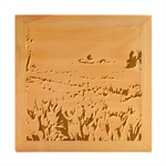 Tulips Field Tree Wood Photo Frame Cube
