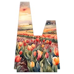 Tulips Field Tree Japanese Wrist Knot Bag from UrbanLoad.com Front Inside