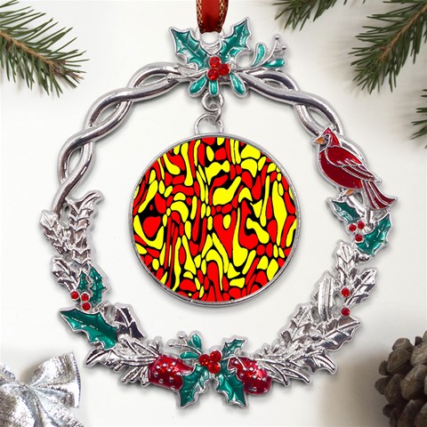 RBY 127 Metal X mas Wreath Holly leaf Ornament from UrbanLoad.com Front