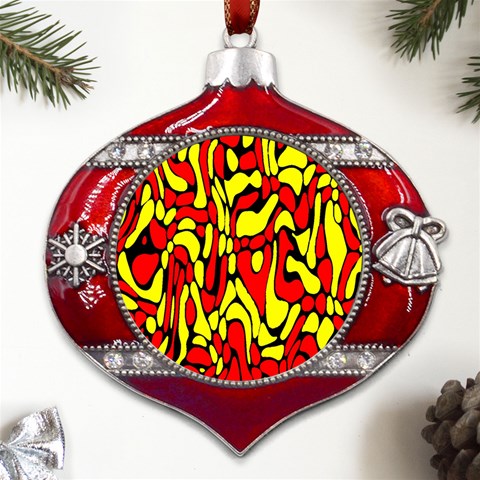 RBY 127 Metal Snowflake And Bell Red Ornament from UrbanLoad.com Front