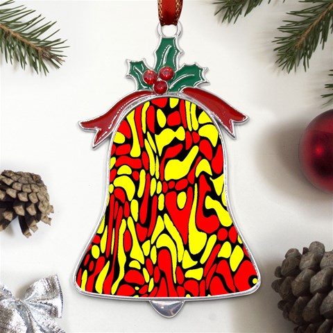 RBY 127 Metal Holly Leaf Bell Ornament from UrbanLoad.com Front