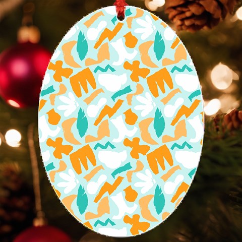 Design Pattern Seamless Tropical UV Print Acrylic Ornament Oval from UrbanLoad.com Front