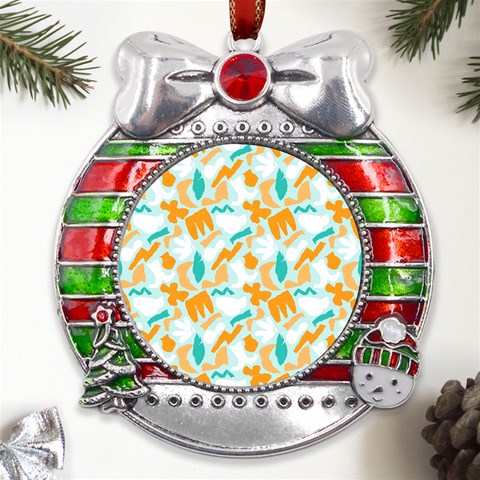 Design Pattern Seamless Tropical Metal X Mas Ribbon With Red Crystal Round Ornament from UrbanLoad.com Front