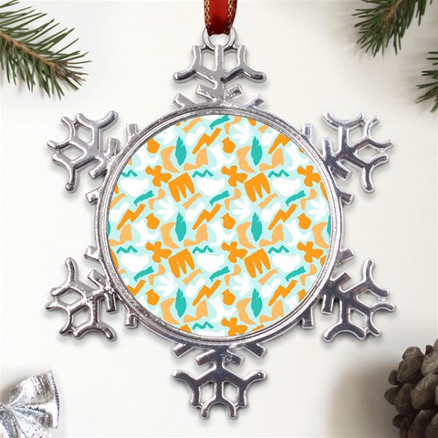 Design Pattern Seamless Tropical Metal Large Snowflake Ornament from UrbanLoad.com Front