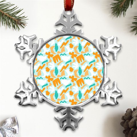 Design Pattern Seamless Tropical Metal Small Snowflake Ornament from UrbanLoad.com Front