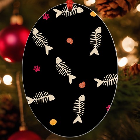 Pattern Design Seamless Fishbone UV Print Acrylic Ornament Oval from UrbanLoad.com Front