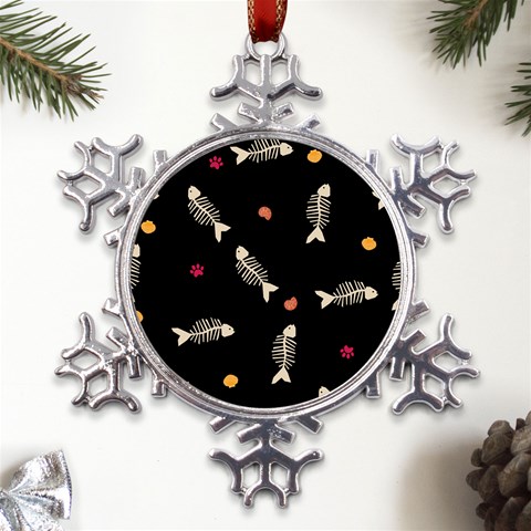 Pattern Design Seamless Fishbone Metal Large Snowflake Ornament from UrbanLoad.com Front