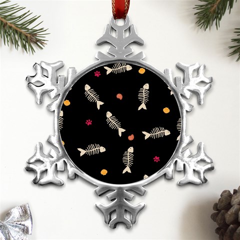 Pattern Design Seamless Fishbone Metal Small Snowflake Ornament from UrbanLoad.com Front
