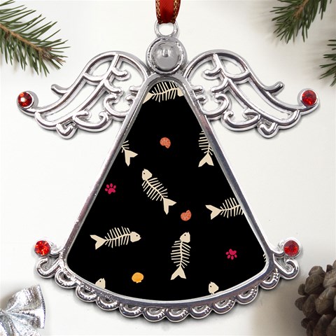 Pattern Design Seamless Fishbone Metal Angel with Crystal Ornament from UrbanLoad.com Front