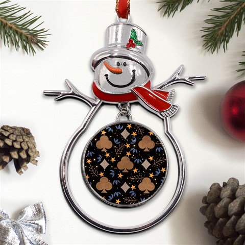 Seamless Pattern Repeat Repetition Metal Snowman Ornament from UrbanLoad.com Front