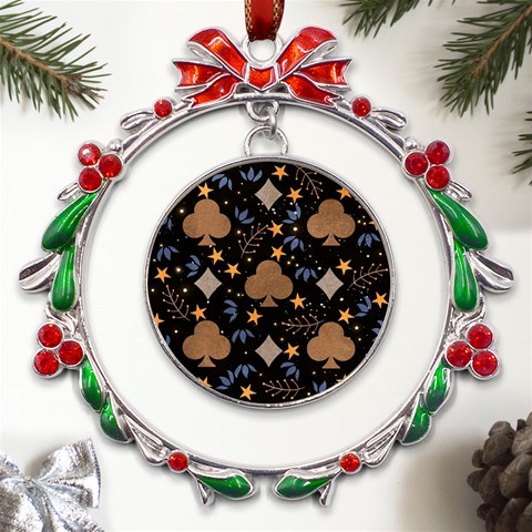 Seamless Pattern Repeat Repetition Metal X mas Wreath Ribbon Ornament from UrbanLoad.com Front