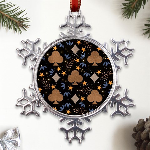 Seamless Pattern Repeat Repetition Metal Large Snowflake Ornament from UrbanLoad.com Front