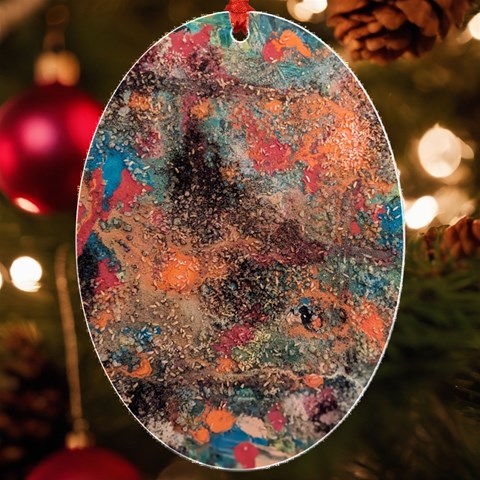 abstraction 22 UV Print Acrylic Ornament Oval from UrbanLoad.com Front