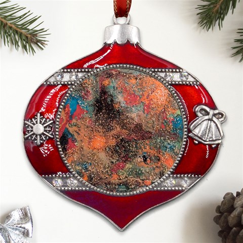 abstraction 22 Metal Snowflake And Bell Red Ornament from UrbanLoad.com Front