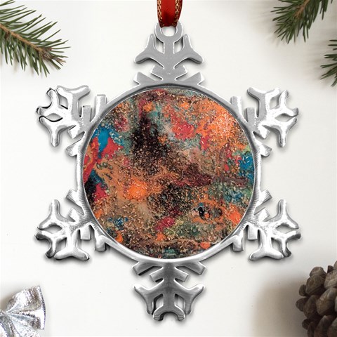 abstraction 22 Metal Small Snowflake Ornament from UrbanLoad.com Front