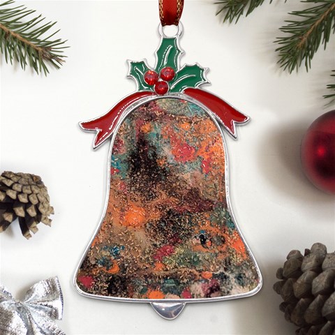 abstraction 22 Metal Holly Leaf Bell Ornament from UrbanLoad.com Front