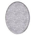 Light Grey Snake Oval Glass Fridge Magnet (4 pack)