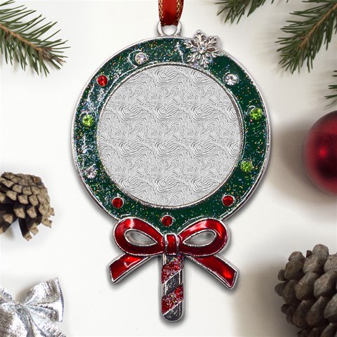 Light Grey Snake Metal X Mas Lollipop with Crystal Ornament from UrbanLoad.com Front