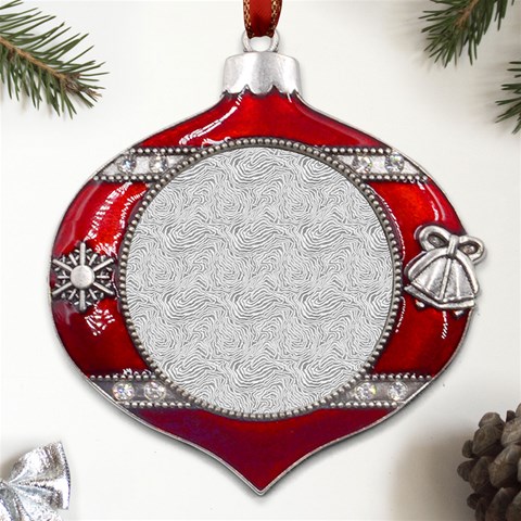 Light Grey Snake Metal Snowflake And Bell Red Ornament from UrbanLoad.com Front