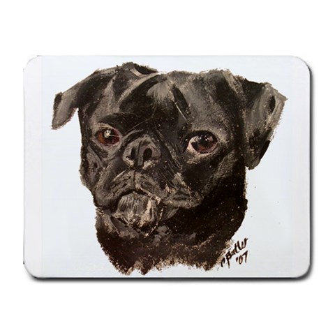 Black Pug Small Mousepad from UrbanLoad.com Front