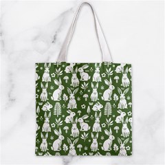 Easter bunny pattern Zipper Grocery Tote Bag from UrbanLoad.com Back