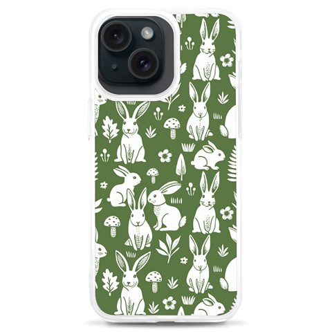 Easter bunny pattern iPhone 15 Plus TPU UV Print Case from UrbanLoad.com Front