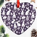 Easter bunny pattern Ornament (Heart)