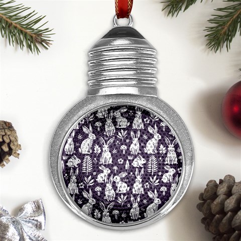 Easter bunny pattern Metal Light Bulb Shape Ornament from UrbanLoad.com Front