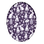 Easter bunny pattern Oval Glass Fridge Magnet (4 pack)