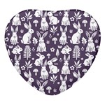 Easter bunny pattern Heart Glass Fridge Magnet (4 pack)