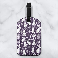 Easter bunny pattern Nappa Leather Luggage Tag Rectangle from UrbanLoad.com Back