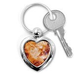 Burnt paper texture print design Key Chain (Heart)