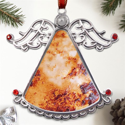 Burnt paper texture print design Metal Angel with Crystal Ornament from UrbanLoad.com Front