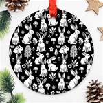 Easter bunny pattern Round Ornament (Two Sides)