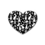 Easter bunny pattern Rubber Coaster (Heart)