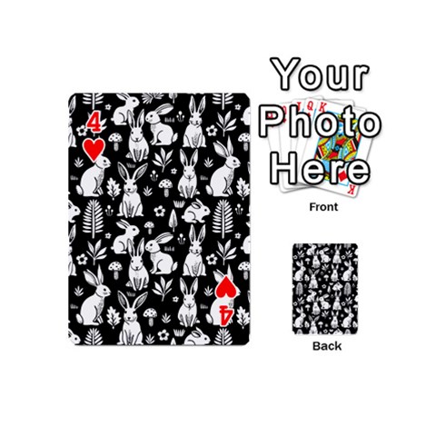 Easter bunny pattern Playing Cards 54 Designs (Mini) from UrbanLoad.com Front - Heart4