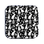 Easter bunny pattern Square Metal Box (Black)