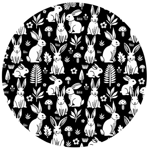Easter bunny pattern Wooden Bottle Opener (Round) from UrbanLoad.com Front