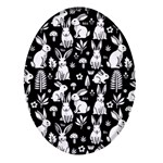 Easter bunny pattern Oval Glass Fridge Magnet (4 pack)