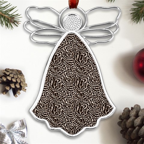 Brown Beige Snake Pattern Metal Loving Angel Silver  from UrbanLoad.com Front