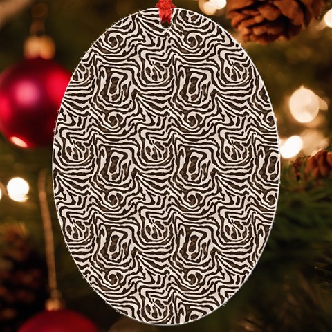 Brown Beige Snake Pattern UV Print Acrylic Ornament Oval from UrbanLoad.com Front