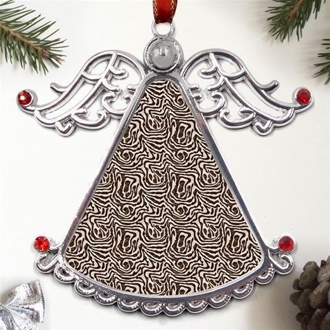 Brown Beige Snake Pattern Metal Angel with Crystal Ornament from UrbanLoad.com Front