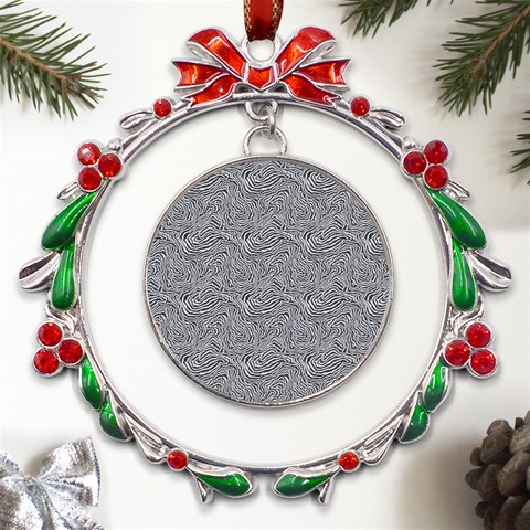 Dark Grey Snake Metal X mas Wreath Ribbon Ornament from UrbanLoad.com Front