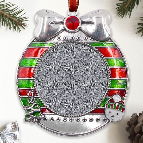 Dark Grey Snake Metal X Mas Ribbon With Red Crystal Round Ornament from UrbanLoad.com Front