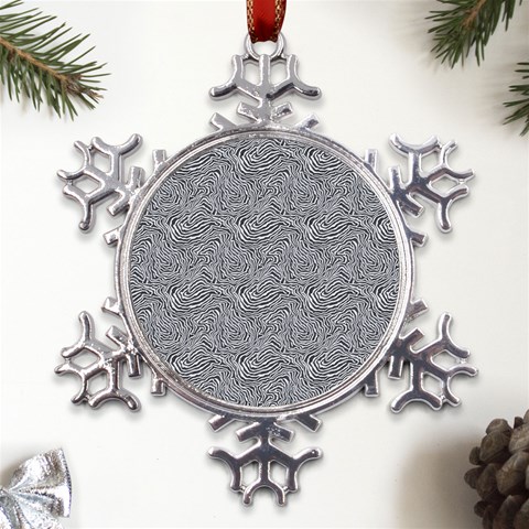 Dark Grey Snake Metal Large Snowflake Ornament from UrbanLoad.com Front