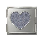 Blue Black Snake Pattern Mega Link Heart Italian Charm (18mm)