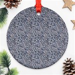 Blue Black Snake Pattern Round Ornament (Two Sides)