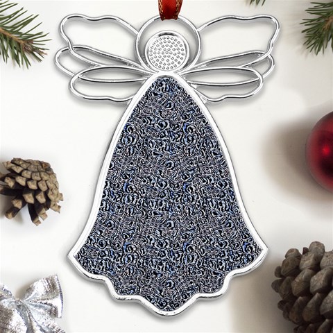 Blue Black Snake Pattern Metal Loving Angel Silver  from UrbanLoad.com Front