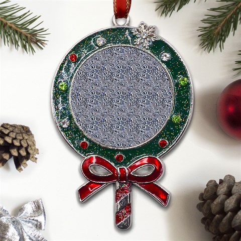 Blue Black Snake Pattern Metal X Mas Lollipop with Crystal Ornament from UrbanLoad.com Front