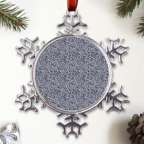 Blue Black Snake Pattern Metal Large Snowflake Ornament from UrbanLoad.com Front